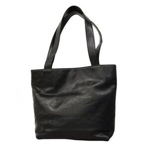 CHANEL Black Leather Tote Bag